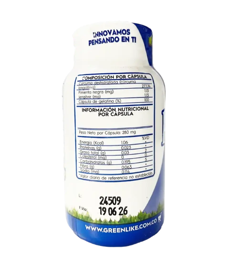 Kurcumin Cúrcuma Turmeric 100 Capsulas 2