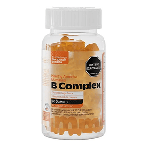 B Complex Gummies Healthy America Sabor Naranja  60 Gummies