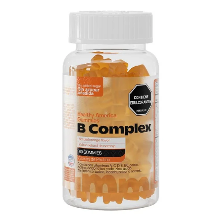 B Complex Gummies Healthy America Sabor Naranja  60 Gummies 1