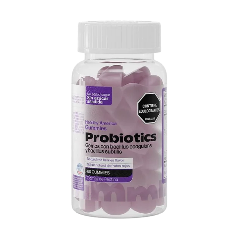 Probiotics 60 Gummies Healthy America Sabor Frutos Rojos 1