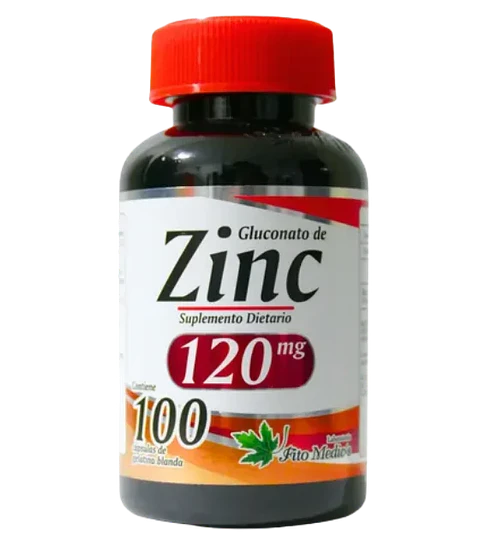Gluconato de Zinc 120 mg 100 sofgels Fito Medic