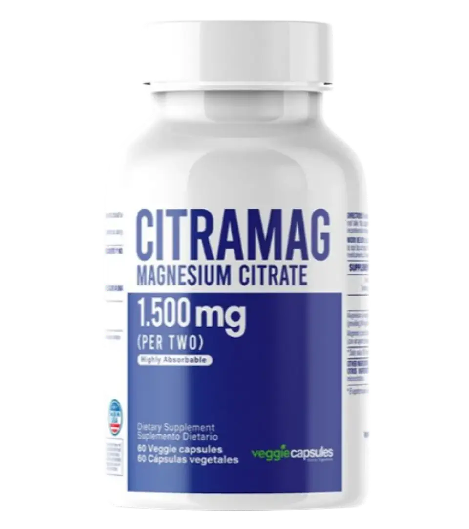 Citramag Magnesium Citrate 1.500 mg Healthy America 60 Veggie Capsulas 1
