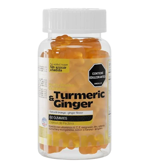 Turmeric Ginger 60 Gummies Curcuma Healthy America