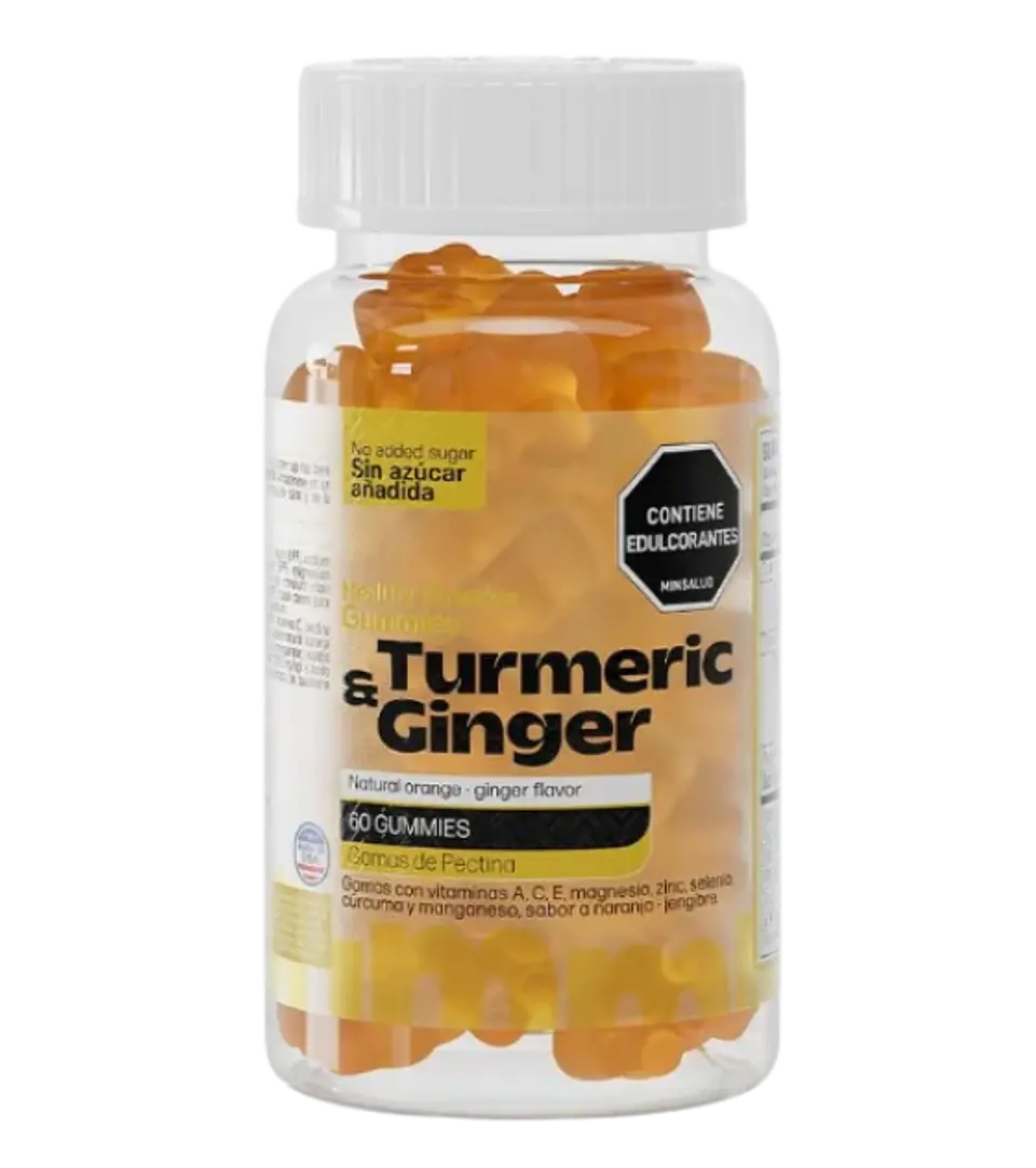 Turmeric Ginger 60 Gummies Curcuma Healthy America 1
