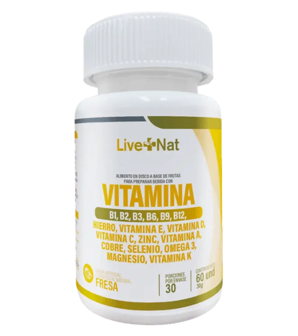 Multivitaminico Live Nat 60 Discos Masticables  1