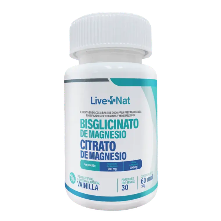 Bisglicinato de Magnesio y Citrato de Magnesio 60 Discos  1