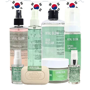 Combo Skin Care Coreano Extracto de Arroz y Probioticos Vital Glow 