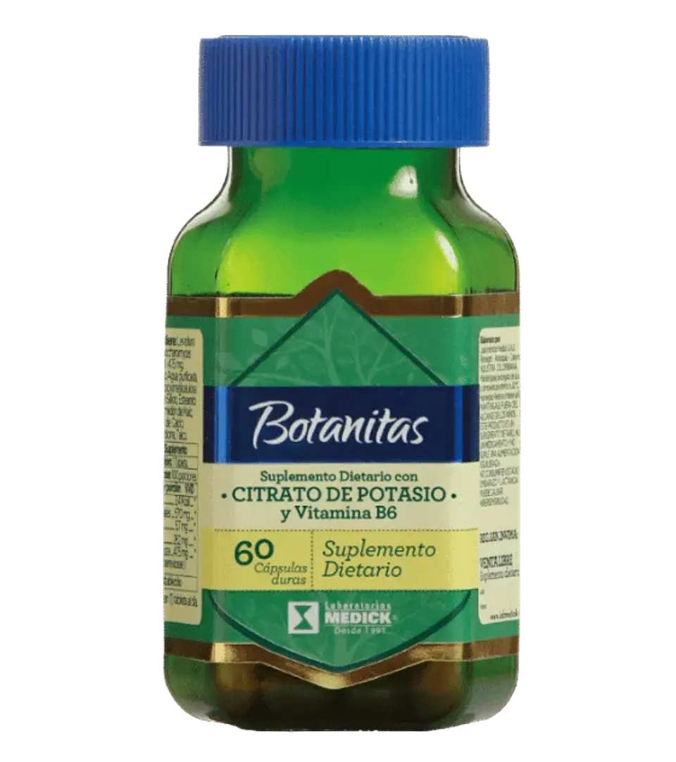 Citrato de Potasio y VItamina B6 60 Cápsulas Botanitas 1