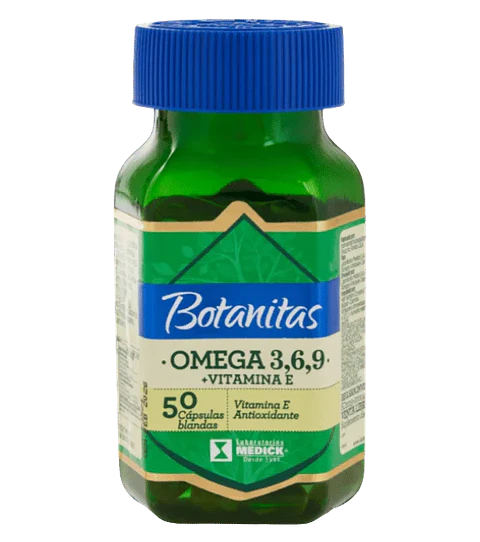 Omega 3 6 9 mas Vitamina E 50 Cápsulas Blandas Botanitas