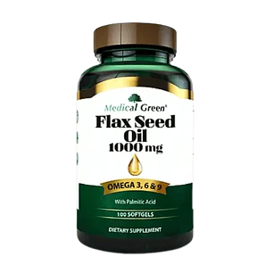 FlaxSeed Oil 1000 mg Medical Green 100 Softgels