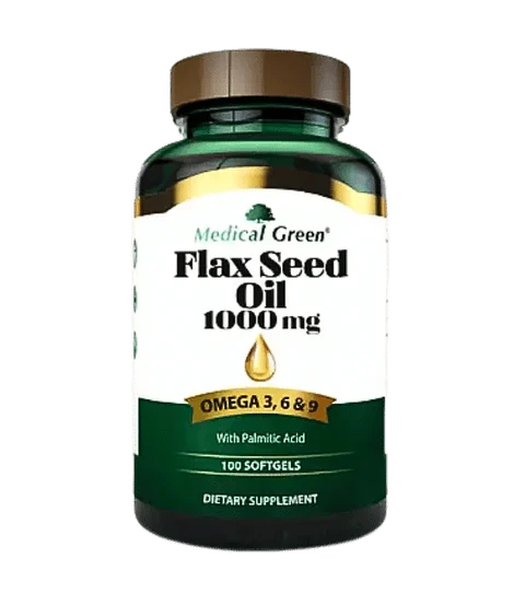 FlaxSeed Oil 1000 mg Medical Green 100 Softgels