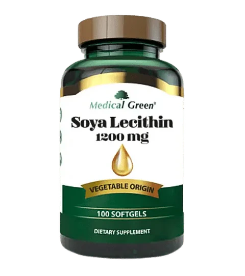 Soya Lecithin 1200 mg 100 Softgels Medical Green