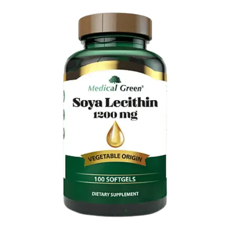 Soya Lecithin 1200 mg 100 Softgels Medical Green 1