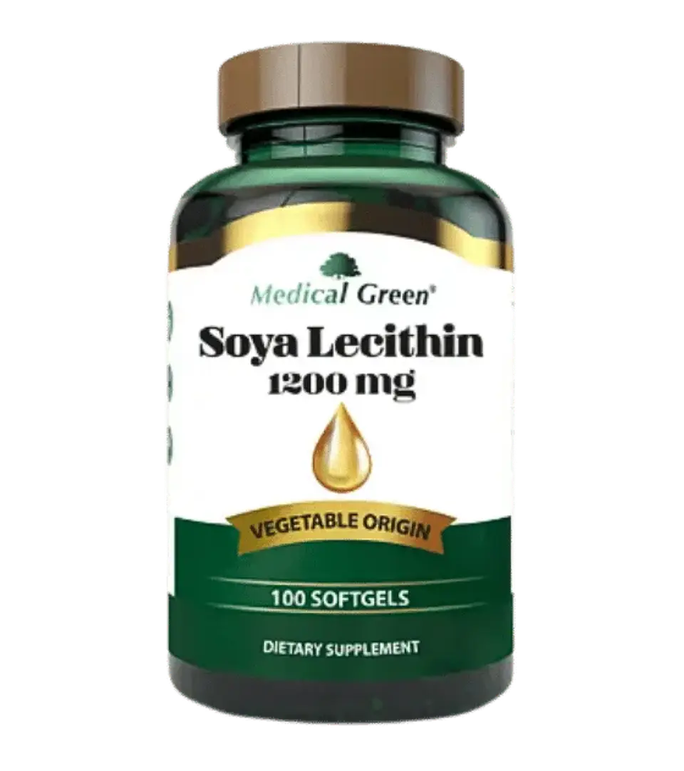 Soya Lecithin 1200 mg 100 Softgels Medical Green 1