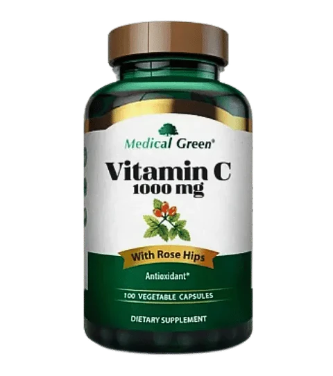 Vitamina C 1000 mg with Rose Hips Medical Green 100 Tabletas