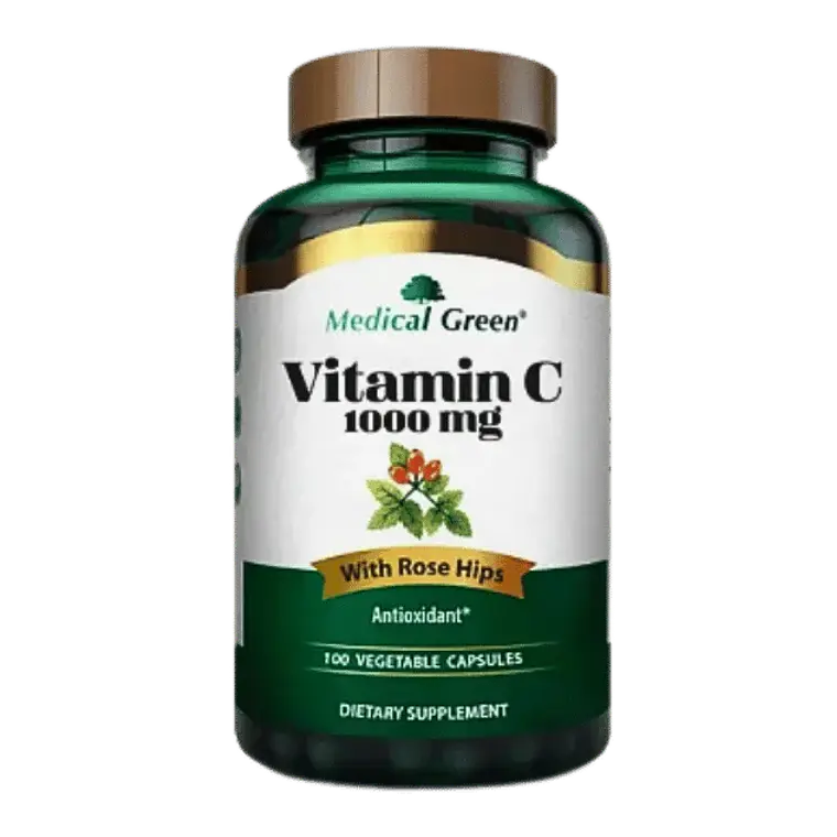 Vitamina C 1000 mg with Rose Hips Medical Green 100 Tabletas 1