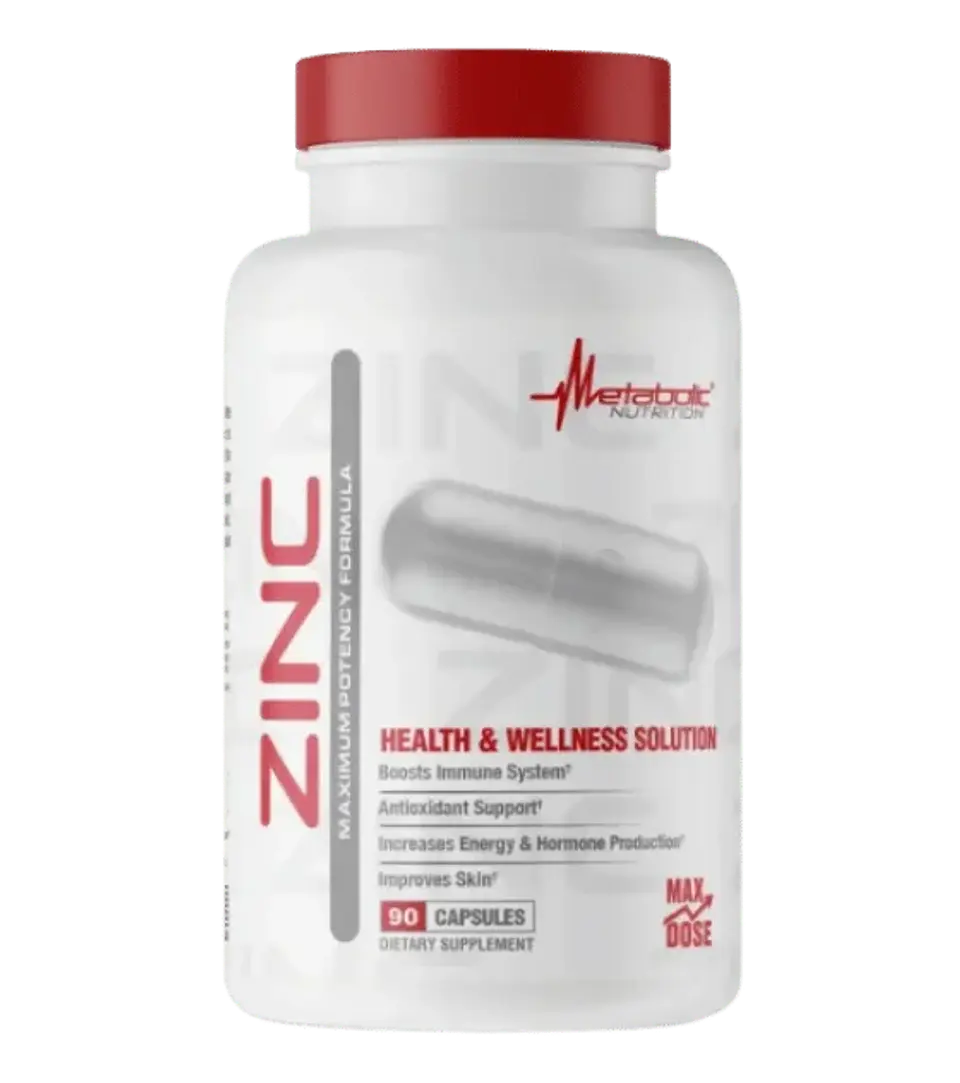 Zinc 75 mg Oxido Citrato y Gluconato 90 Cápsulas Metabolic 1