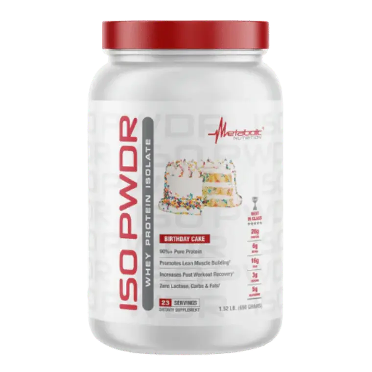 ISO PWDR Whey Protein Isolated 1.5 libras Metabolic Birthday Cake 1