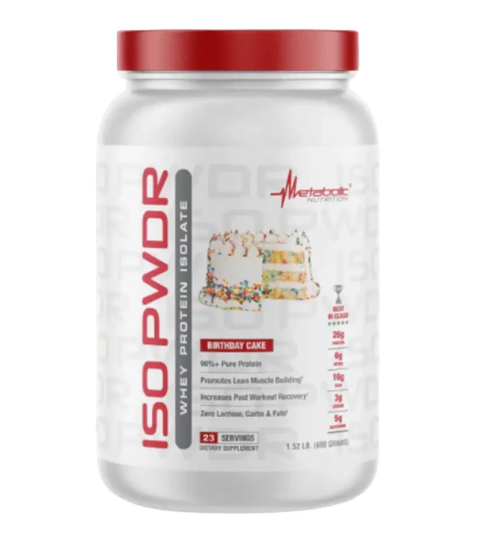 ISO PWDR Whey Protein Isolated 1.5 libras Metabolic Birthday Cake 1