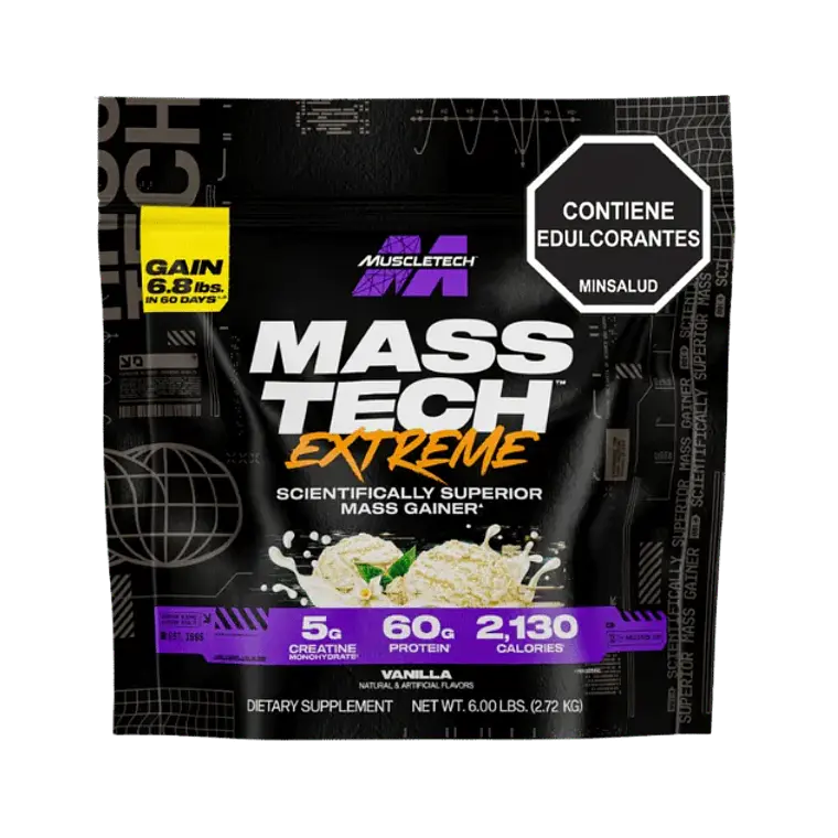 Mass tech Xtreme 2000 6 libras Muscletech Vainilla 1