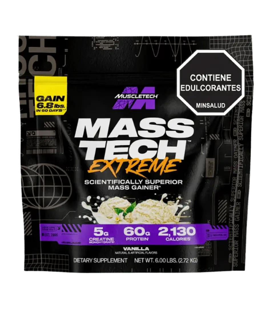 Mass tech Xtreme 2000 6 libras Muscletech Vainilla 1
