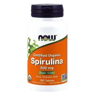 Spirulina 500 Mg Organica Now 100 Tabletas