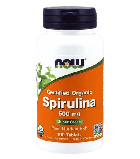 Spirulina 500 Mg Organica Now 100 Tabletas