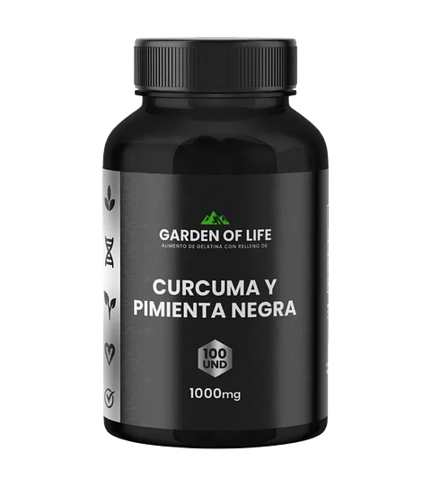 Curcuma y Pimienta Negra 100 softgel 1000 mg Garden Of Life 