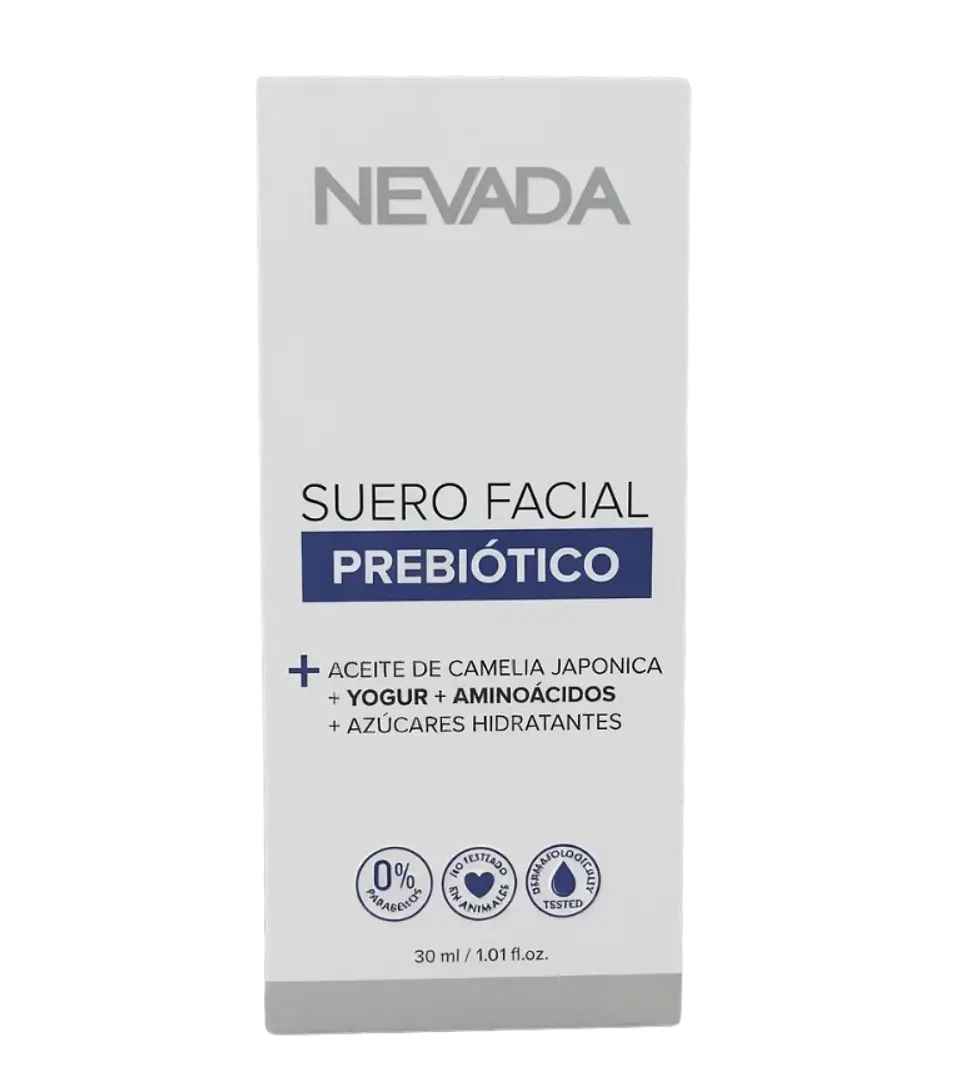 Suero Facial Prebiótico + Aceite de Camelia Japonica+ Yogurt + Aminoácidos + Azucares Hidratantes 30 ml Nevada  1