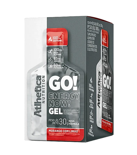 Gel Energético GO! Energy Now Fresa con Limón Caja de 30gr Athletica Nutrition