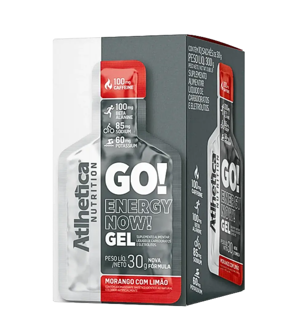 Gel Energético GO! Energy Now Fresa con Limón Caja de 30gr Athletica Nutrition 1