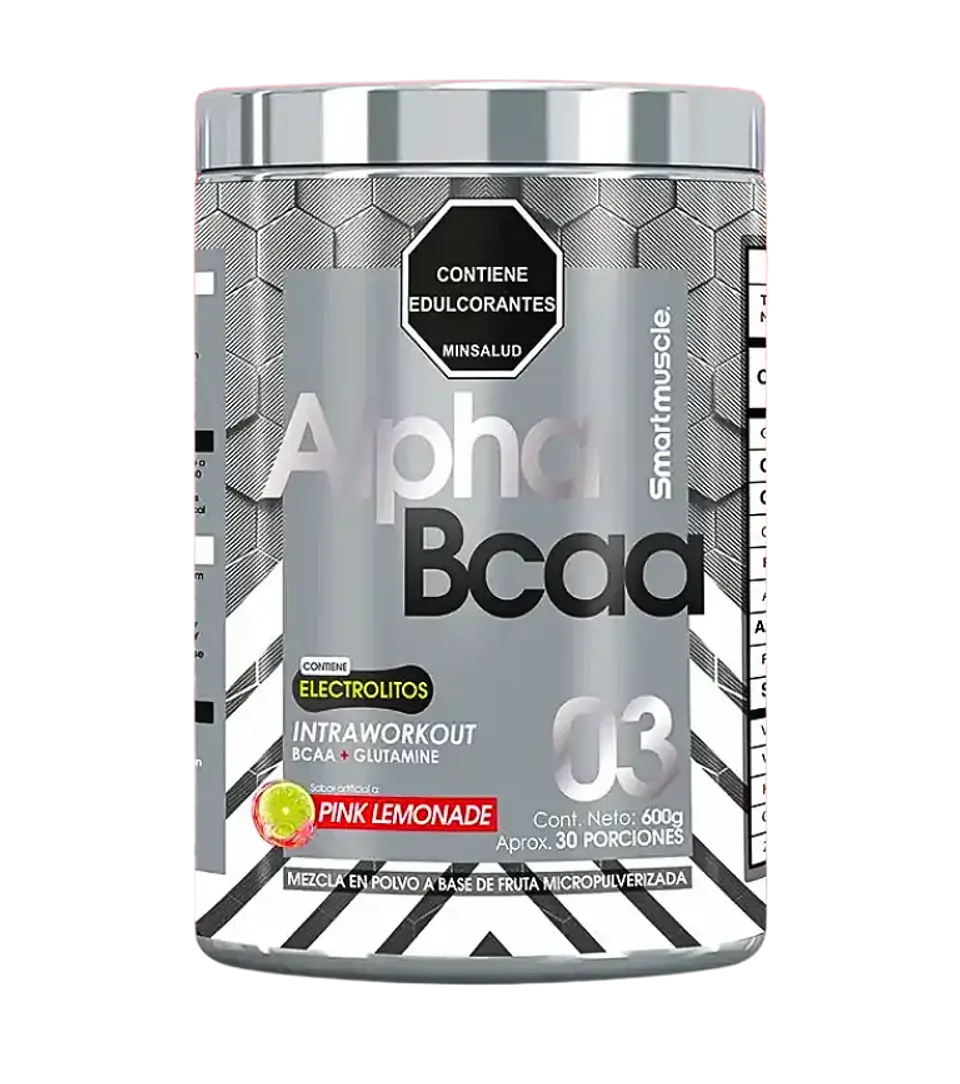 Alpha BCAA Aminoácidos Limonada Rosada 600 g Smart Muscle   1