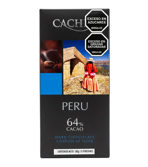 Chocolate Belga Negro 64% Cacao Perú 100 g Cachet