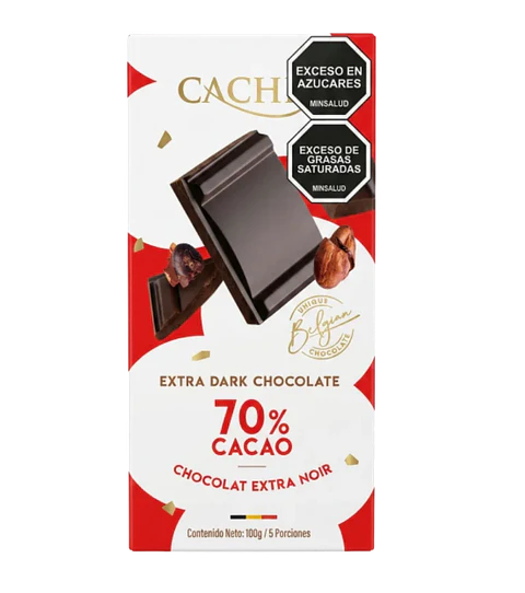 Chocolate Belga Negro 70% Cacao 100 g Cachet