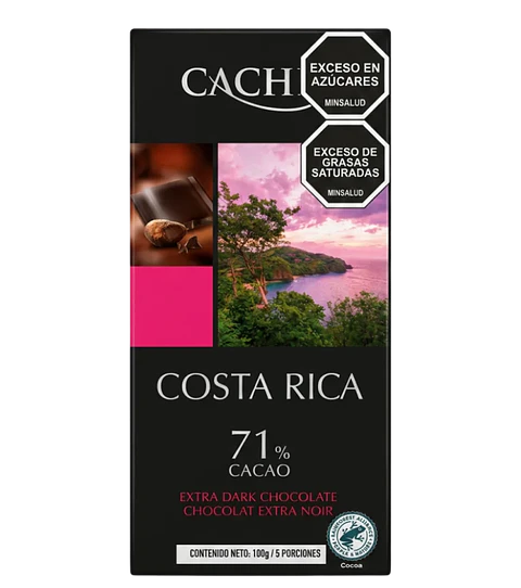 Chocolate Belga Negro 71% Cacao Costa Rica 100 g Cachet 