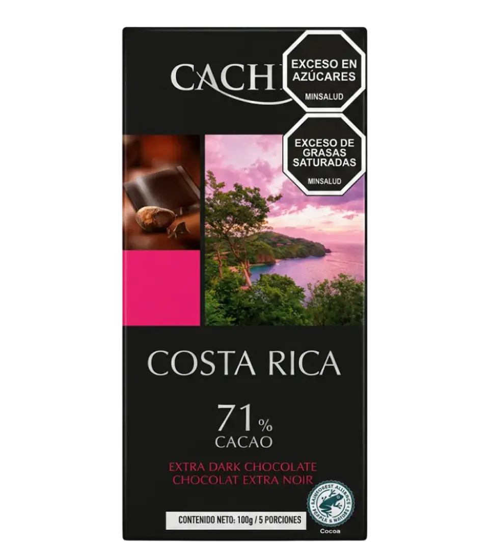 Chocolate Belga Negro 71% Cacao Costa Rica 100 g Cachet  1