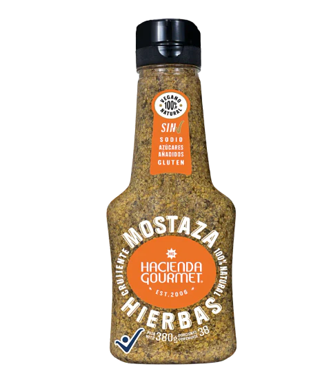 Mostaza Hierbas 380 gr Hacienda Gourmet