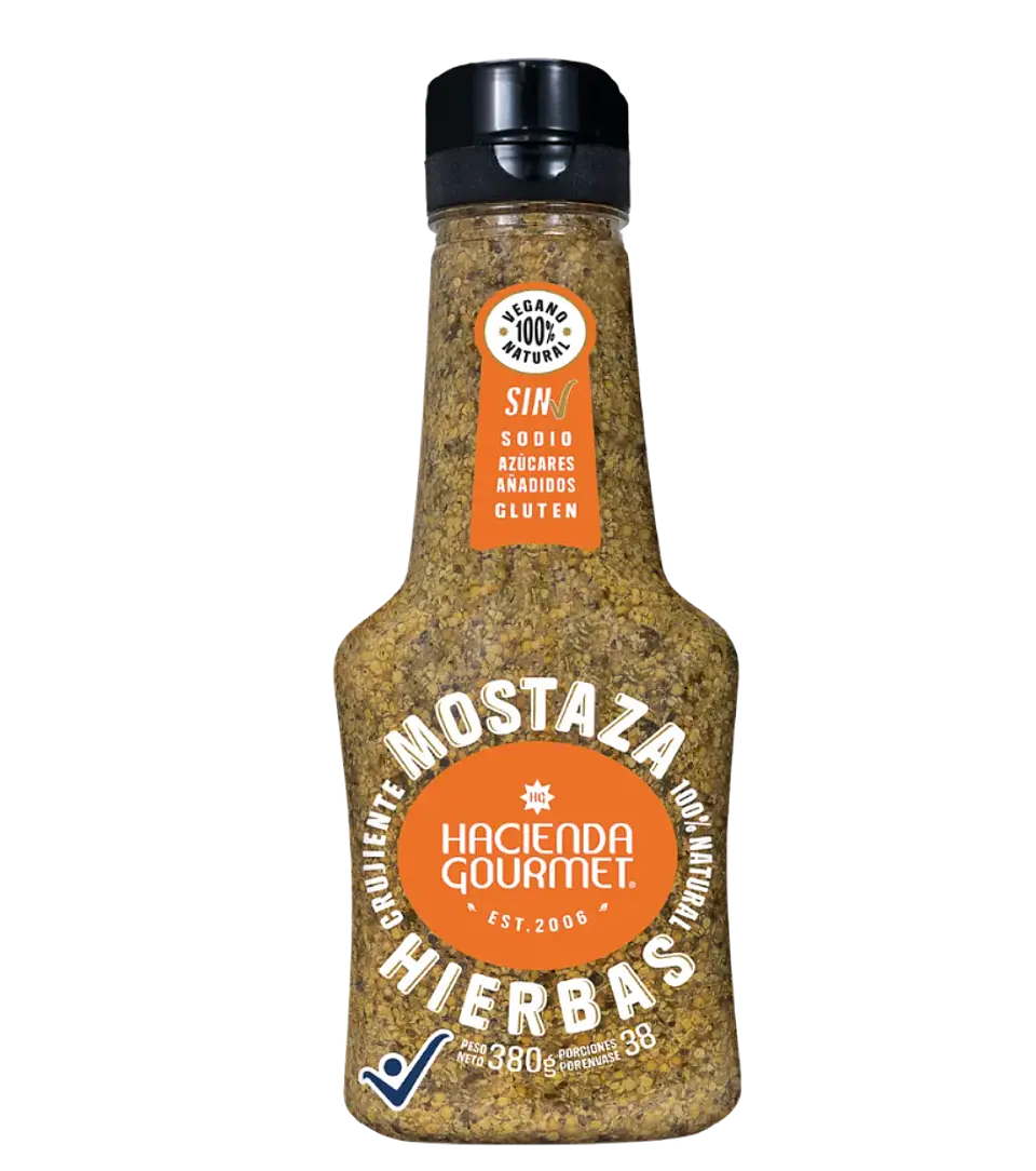 Mostaza Hierbas 380 gr Hacienda Gourmet 1