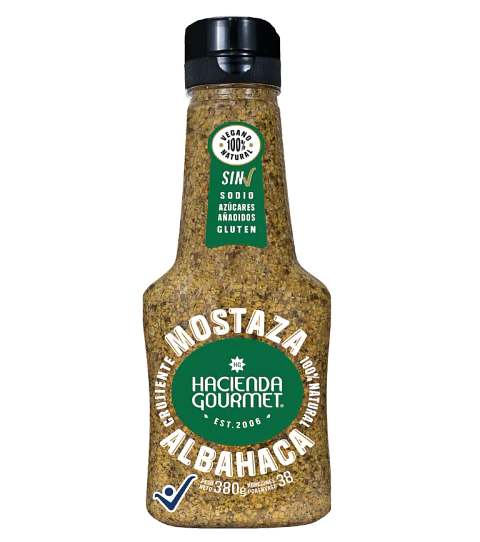 Mostaza con Albahaca 380 gr Hacienda Gourmet