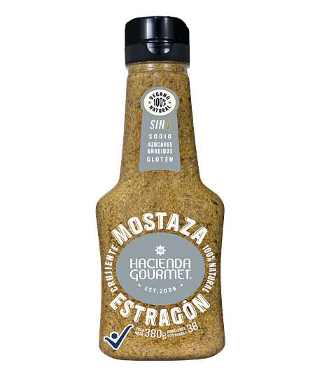 Mostaza Crujiente Estragón 380 g Hacienda Gourmet
