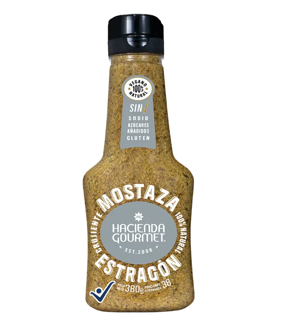 Mostaza Crujiente Estragón 380 g Hacienda Gourmet 1