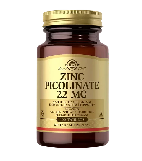 Zinc Picolinato 22 mg  100 Tabletas Solgar