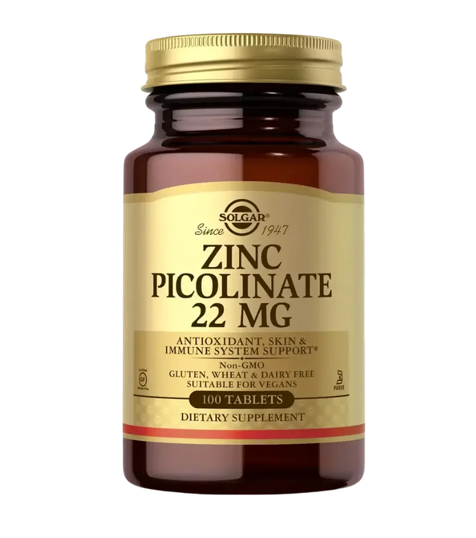 Zinc Picolinato 22 mg  100 Tabletas Solgar 1
