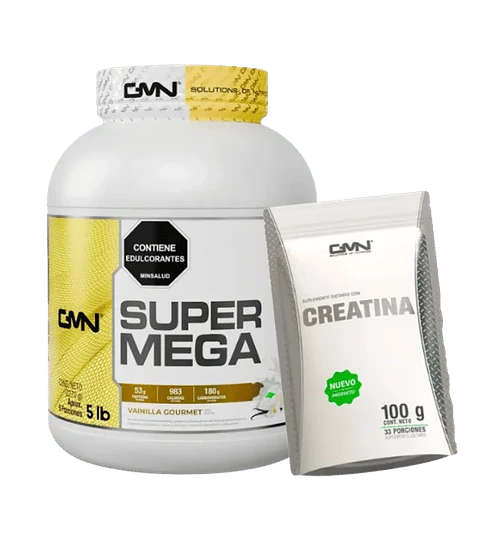 Proteina 5 libras + Creatina 30 servicios GMN Combo Ganador de Peso 