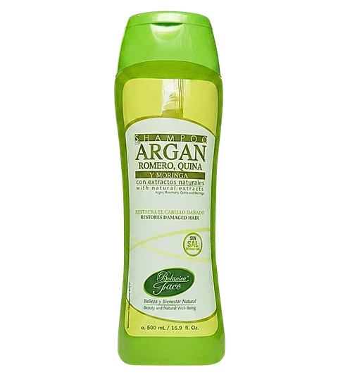 Shampoo Argán Romero Quina y Moringa 500 ml Botánica Face