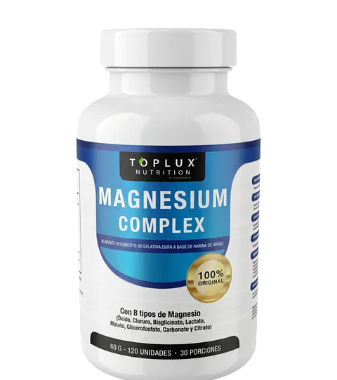 Magnesium Complex 120 Cápsulas 8 Tipos de Magnesio Toplux Nutrition
