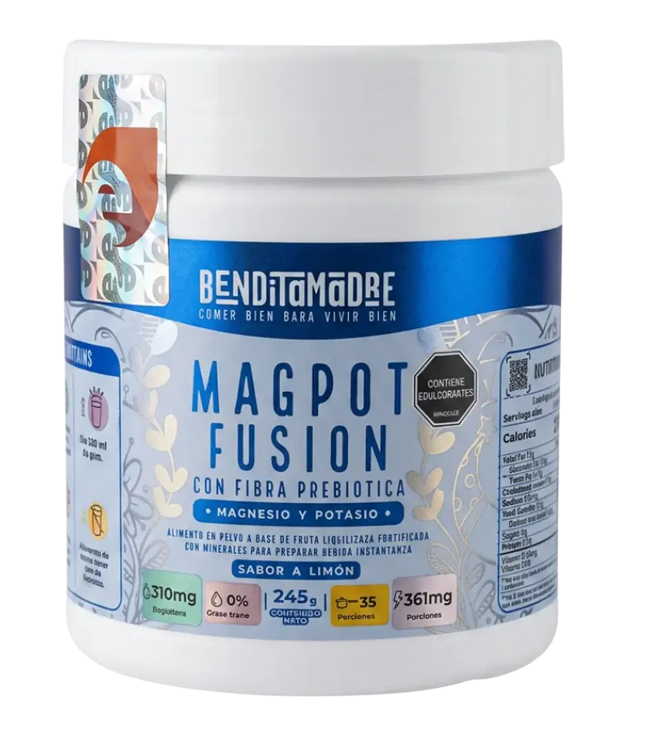 MagPot Fusion Sabor Limón  Magnesio y potasio 245 g Bendita Madre 1