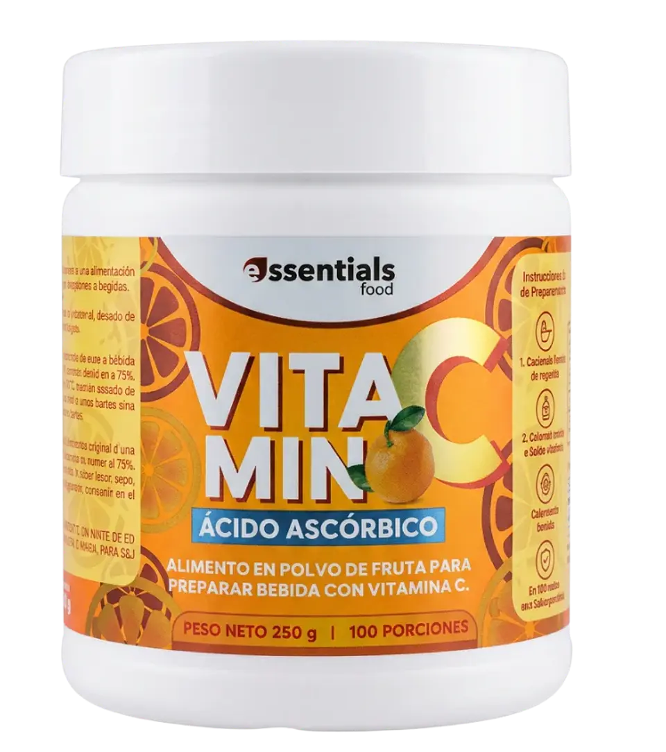 Vitamina C Ácido Ascórbico 250 g Essentials Food 1