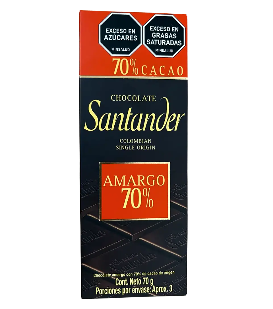 Chocolate Amargo 70% Cacao Santander 70 g 1