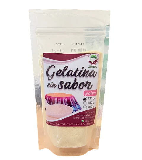 Gelatina Sin Sabor en Polvo 125 g Alimentos Ancestrales
